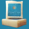 two bars of unscented soap for sensitive skin on a blue background