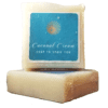 two bars of unscented soap for sensitive skin on a white background